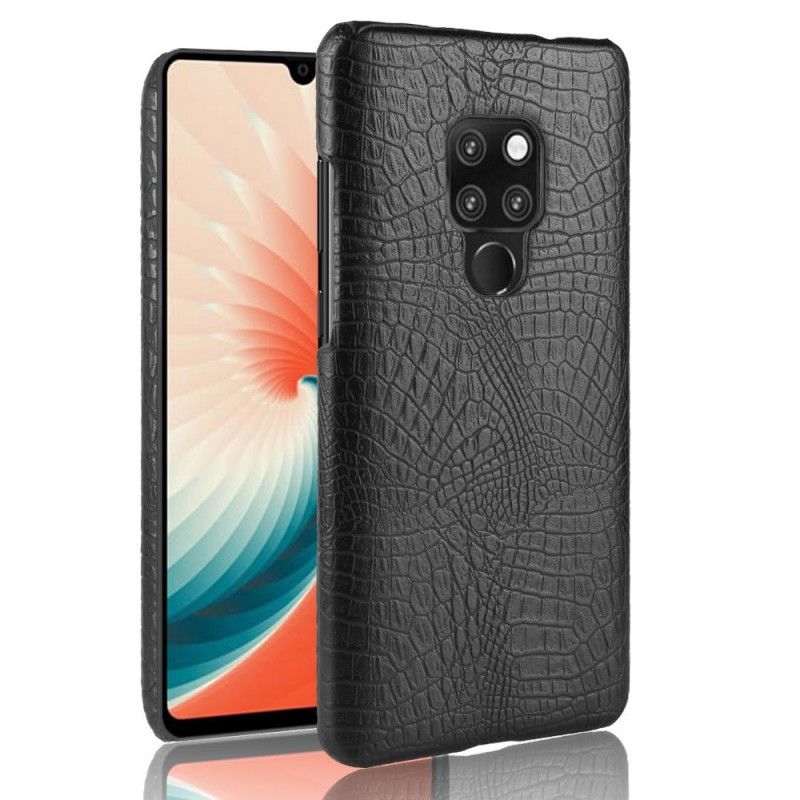 Etui Huawei Mate 20 Biały Czarny Efekt Skóry Krokodyla