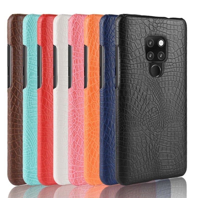 Etui Huawei Mate 20 Biały Czarny Efekt Skóry Krokodyla