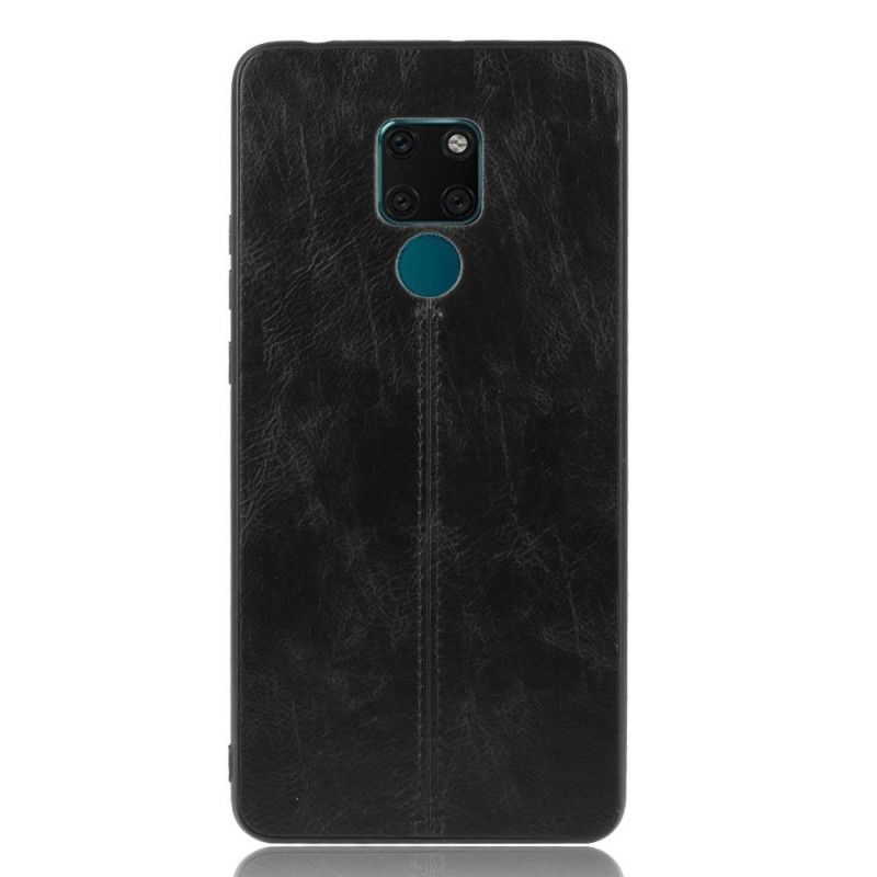 Etui Huawei Mate 20 Czerwony Czarny Efekt Szytej Skóry