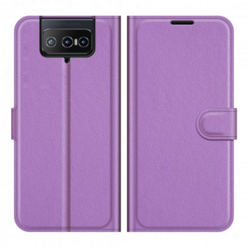 Etui Folio Asus Zenfone 8 Flip Klasyczna Sztuczna Skóra Etui Ochronne