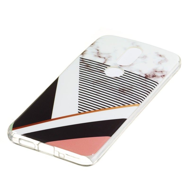 Etui Nokia 7.1 Efekt Marmuru W Geometrii Linii Etui Ochronne