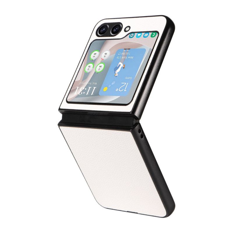 Etui Samsung Galaxy Z Flip 6 Dyskretny Styl Skórzany Etui Ochronne