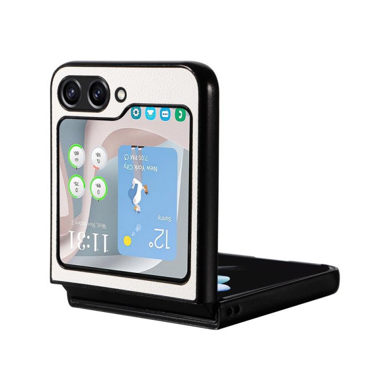 Etui Samsung Galaxy Z Flip 6 Dyskretny Styl Skórzany Etui Ochronne