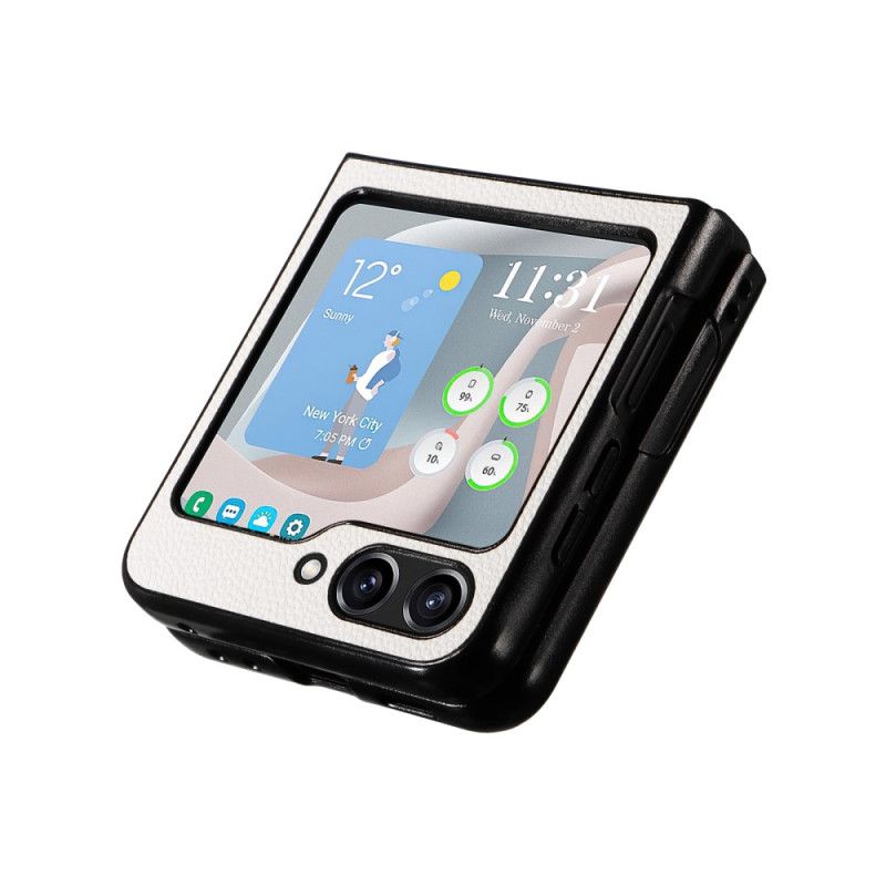 Etui Samsung Galaxy Z Flip 6 Dyskretny Styl Skórzany Etui Ochronne