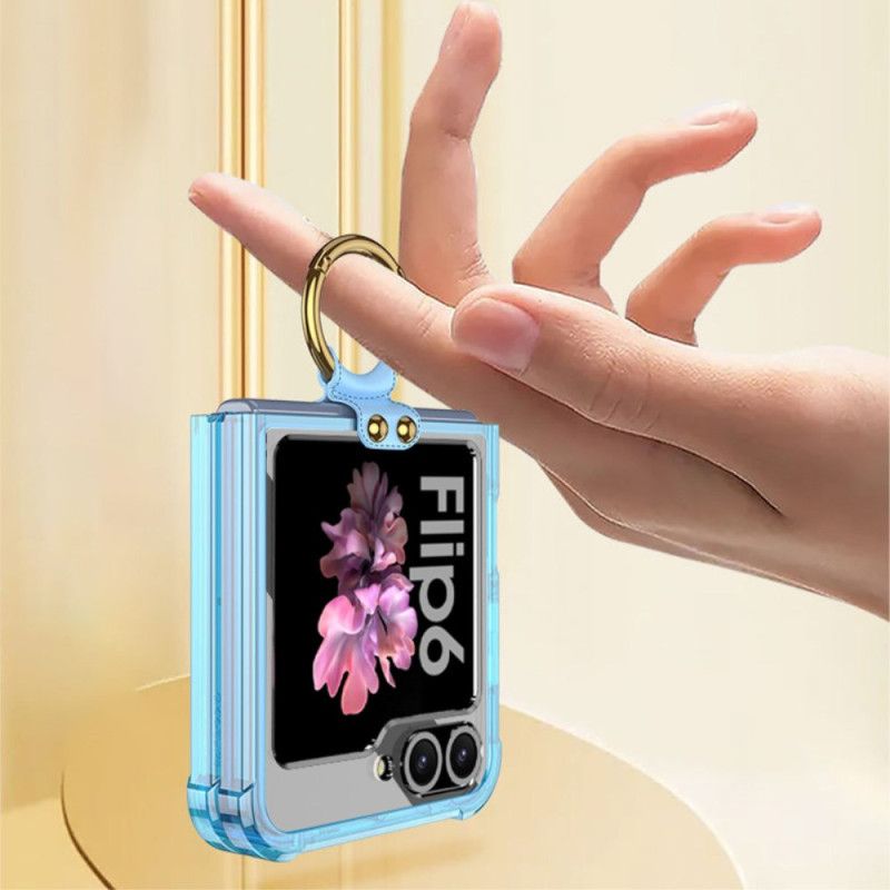 Etui Samsung Galaxy Z Flip 6 Przezroczysty Uchwyt Pierścieniowy Kompatybilny Z Magsafe Gkk
