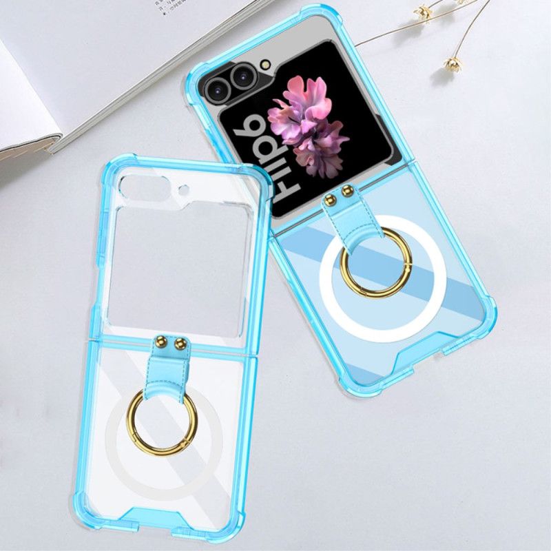 Etui Samsung Galaxy Z Flip 6 Przezroczysty Uchwyt Pierścieniowy Kompatybilny Z Magsafe Gkk