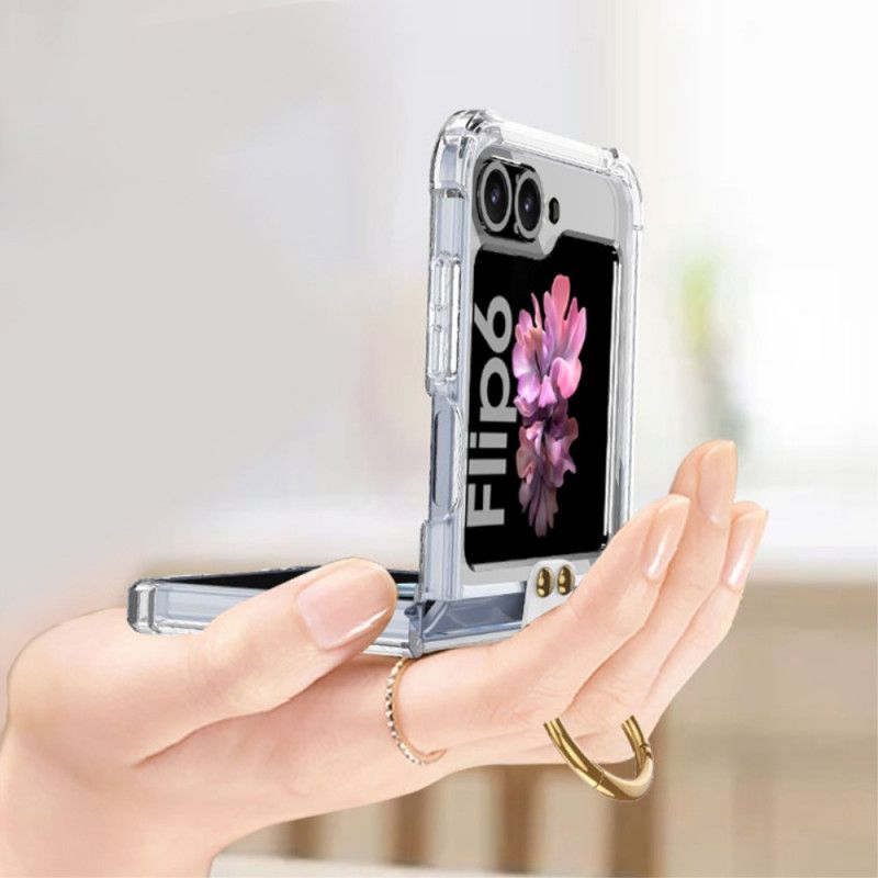Etui Samsung Galaxy Z Flip 6 Przezroczysty Uchwyt Pierścieniowy Kompatybilny Z Magsafe Gkk