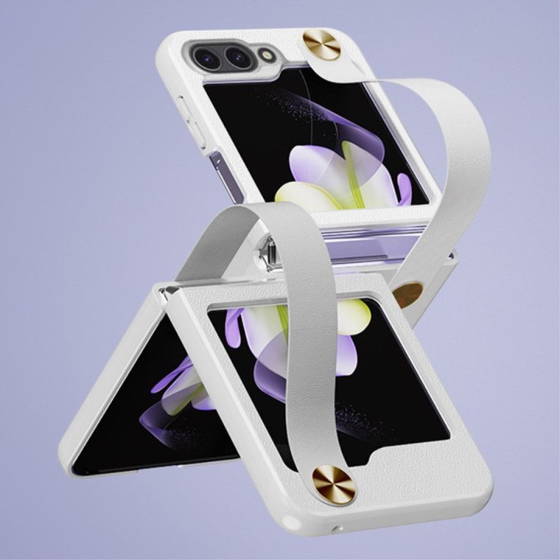 Etui Samsung Galaxy Z Flip 6 Ultracienki Skórzany Pasek Gkk Etui Ochronne