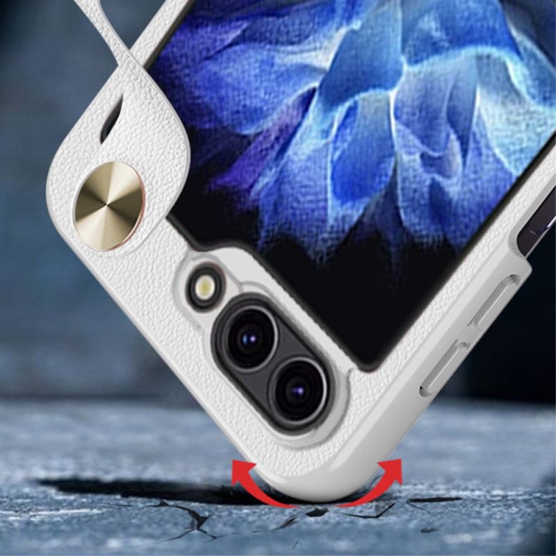 Etui Samsung Galaxy Z Flip 6 Ultracienki Skórzany Pasek Gkk Etui Ochronne