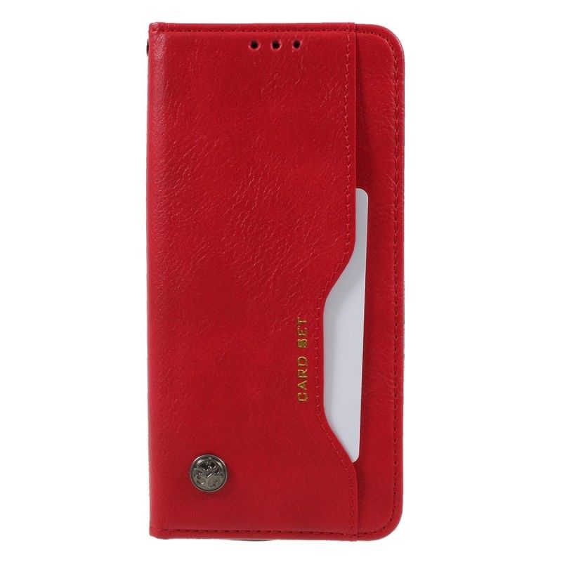 Flip Kotelot Huawei Mate 20 Pro Ciemnoczerwony Czarny Etui Na Karty Ze Sztucznej Skóry Etui Ochronne