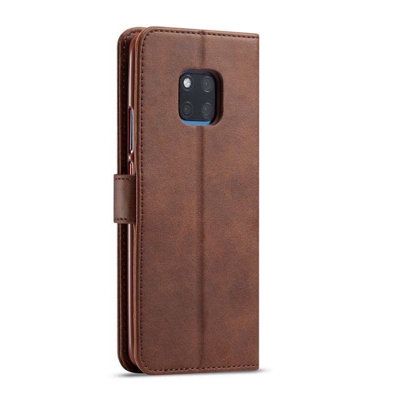 Skórzany Futerał Huawei Mate 20 Pro Szary Czarny Etui na Telefon Imitacja Skóry Lcimeeke