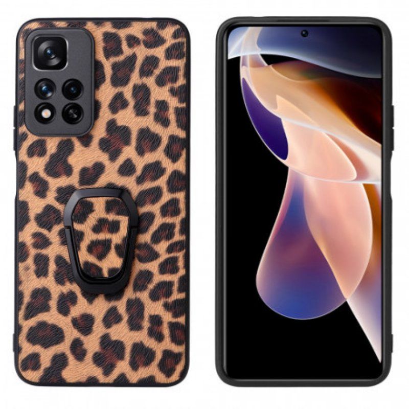 Etui do Xiaomi Redmi Note 11 Pro Plus 5G Wsparcie Pierścienia W Stylu Lamparta