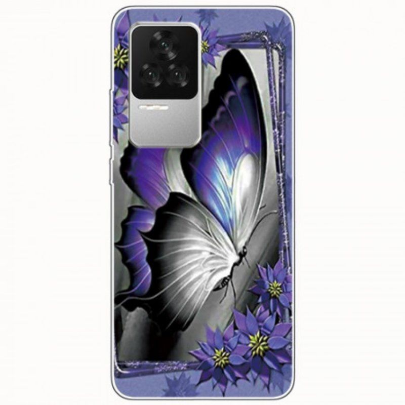 Etui do Poco F4 Fioletowy Motyl