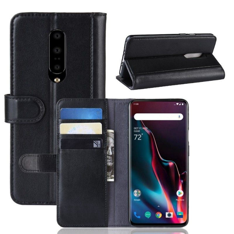 Etui Folio OnePlus 7 Pro Czarny Dwoina Skórzana Etui Ochronne