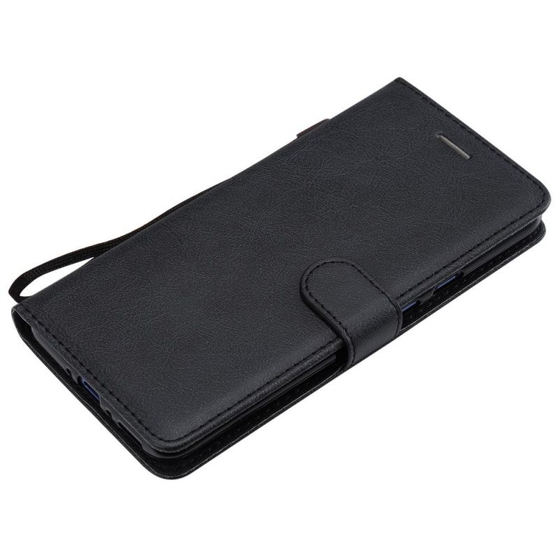 Etui Folio OnePlus 7 Pro Czerwony Czarny Efekt Skóry Z Paskiem Etui Ochronne