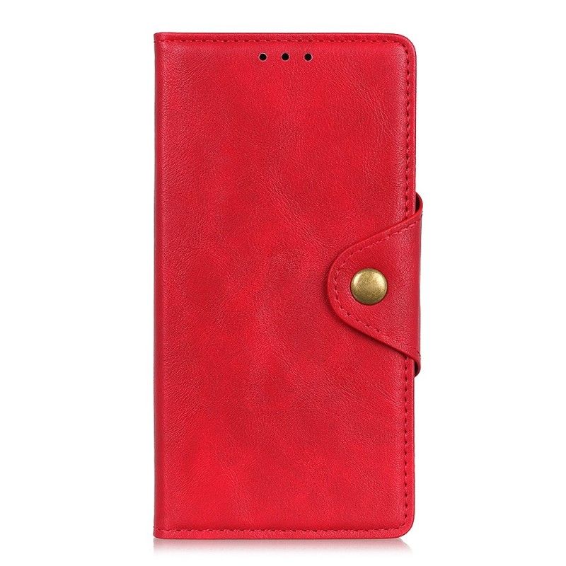 Etui Folio OnePlus 7 Pro Czerwony Czarny Imitacja Skóry Guzików Etui Ochronne