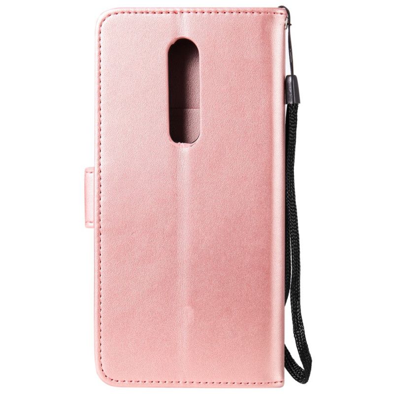 Etui Folio OnePlus 7 Pro Czerwony Szary Zaduma Stringów Etui Ochronne