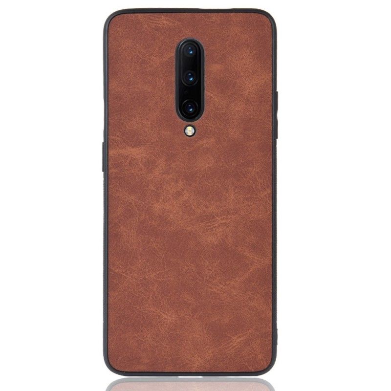 Etui OnePlus 7 Pro Brązowy Czarny Efekt Skóry W Stylu Vintage Etui Ochronne
