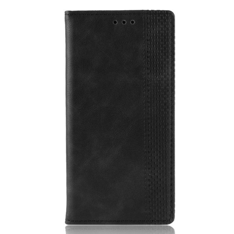 Flip Kotelot OnePlus 7 Pro Granatowy Czarny Etui na Telefon Stylizowany Efekt Skóry W Stylu Vintage