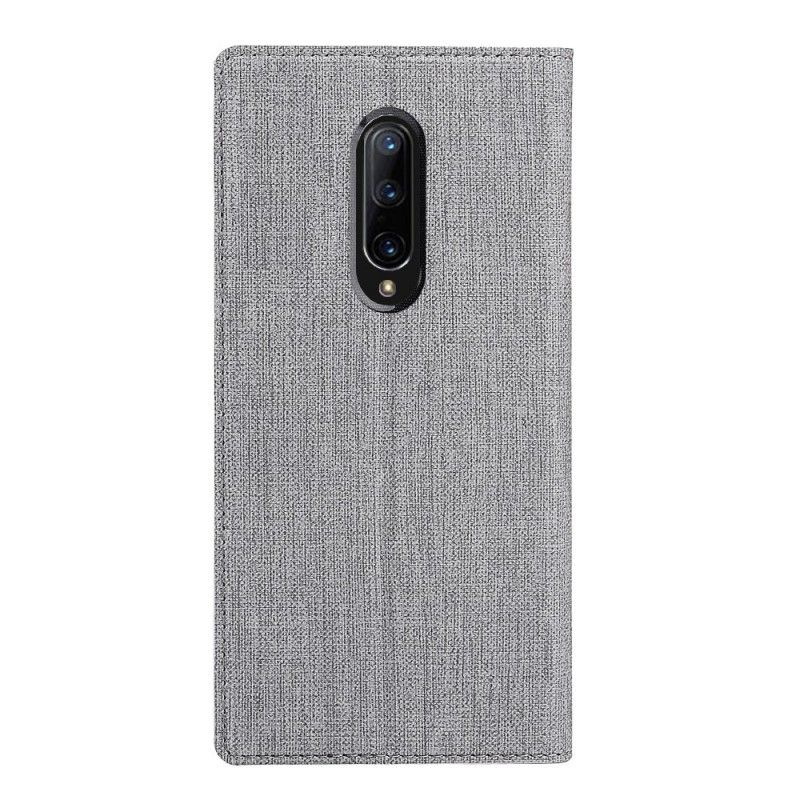 Flip Kotelot OnePlus 7 Pro Szary Czarny Etui na Telefon Teksturowane