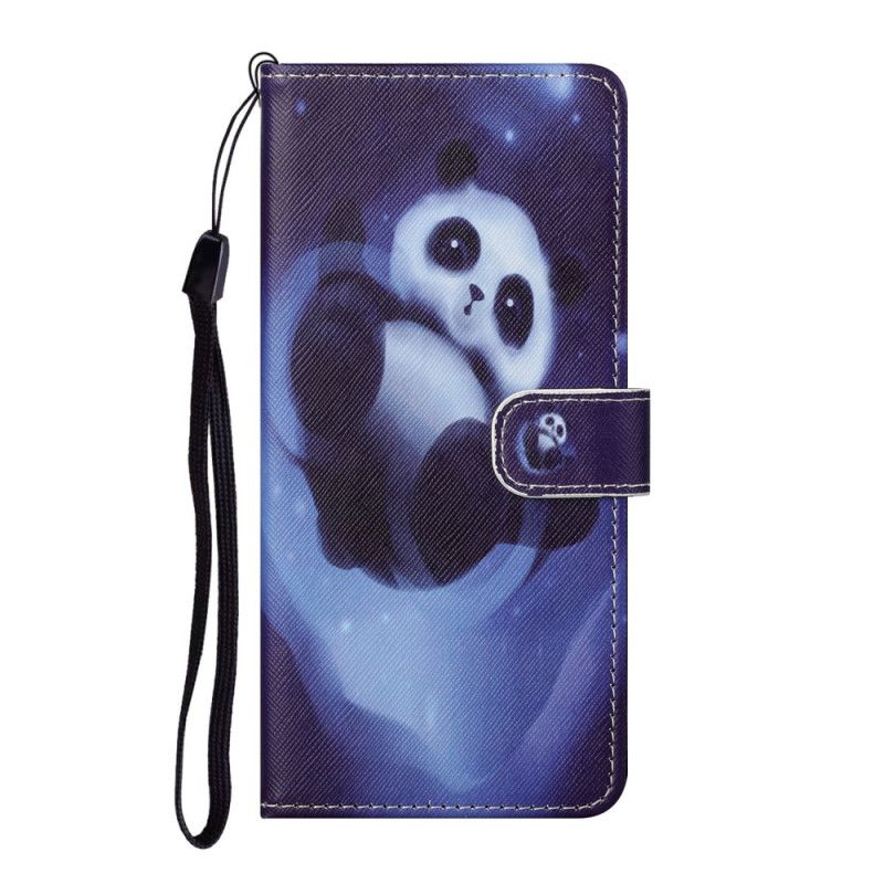 Skórzany Futerał Honor 10X Lite Etui na Telefon Przestrzeń Panda Ze Stringami
