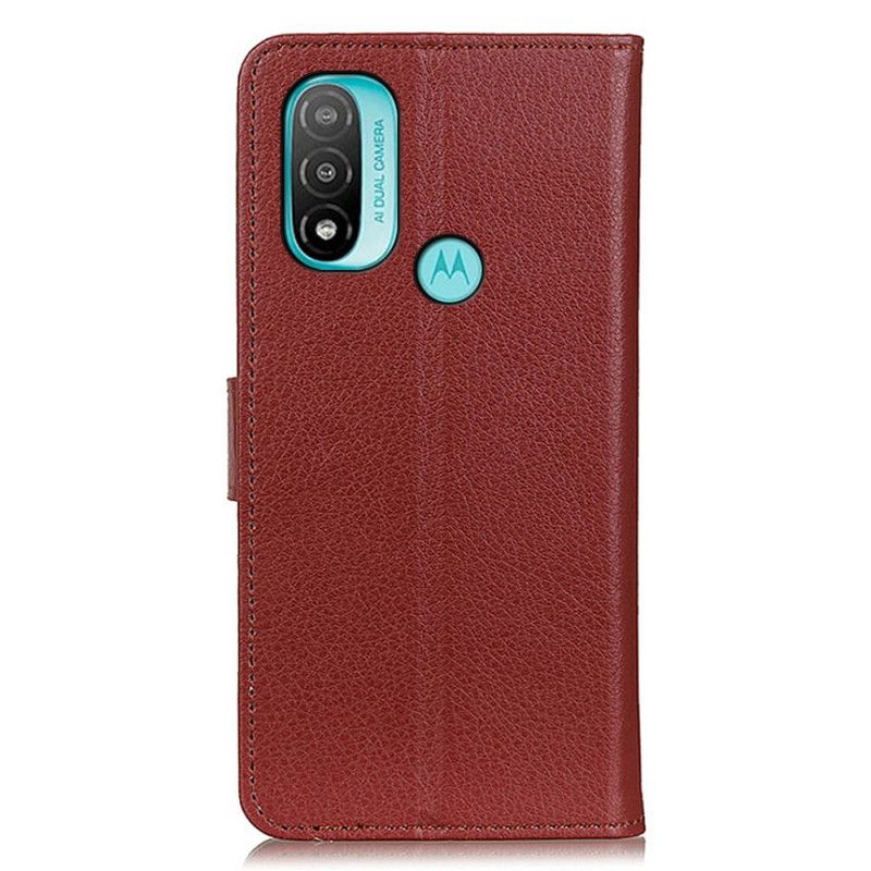 Etui Folio Moto E20 / E30 / E40 Tradycyjnie Liczi Etui Ochronne