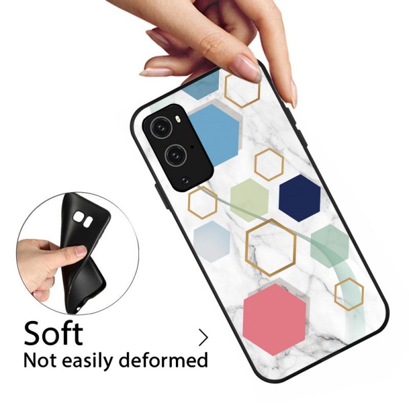 Etui OnePlus 9 Pro Biały Czarny Geometria W Kolorze Marmuru