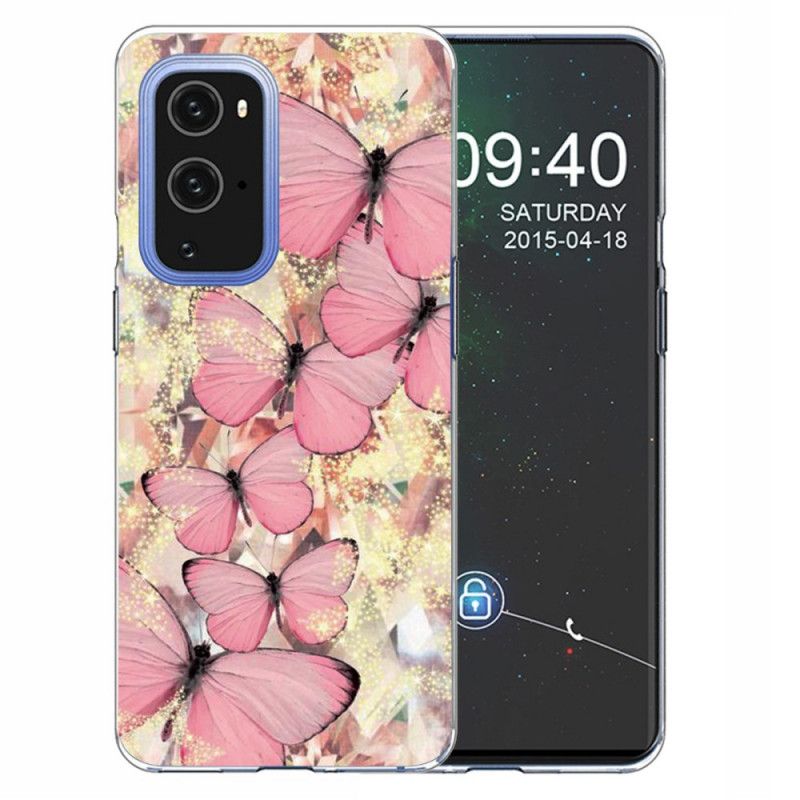 Etui OnePlus 9 Pro Fioletowy Różowy Motyle Motyle