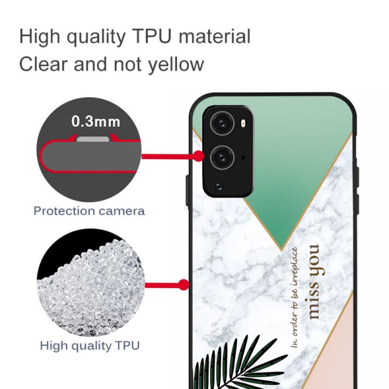 Etui OnePlus 9 Pro Różowy Biały Stylizowany Marmur