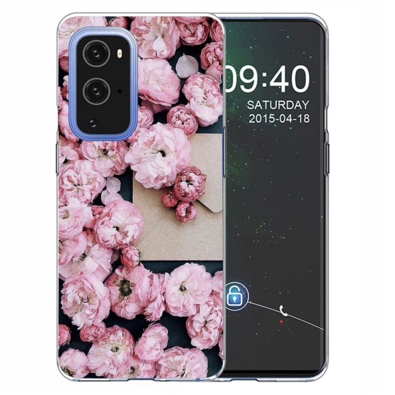 Etui OnePlus 9 Pro Różowy Czerwony Intensywne Kwiaty