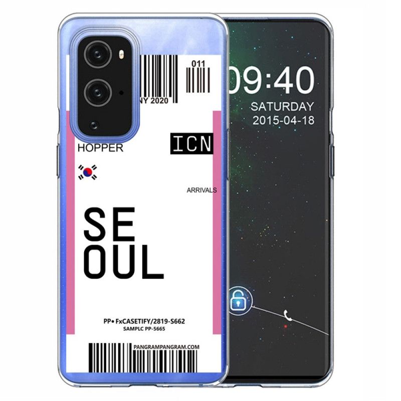 Etui OnePlus 9 Pro Różowy Magenta Karta Pokładowa Do Seulu
