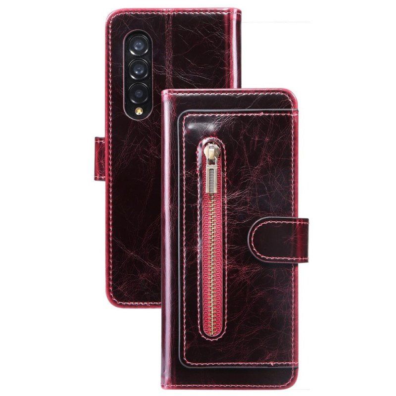 Etui Folio do Samsung Galaxy Z Fold 4 Wielofunkcyjne Kieszenie Ze Sztucznej Skóry