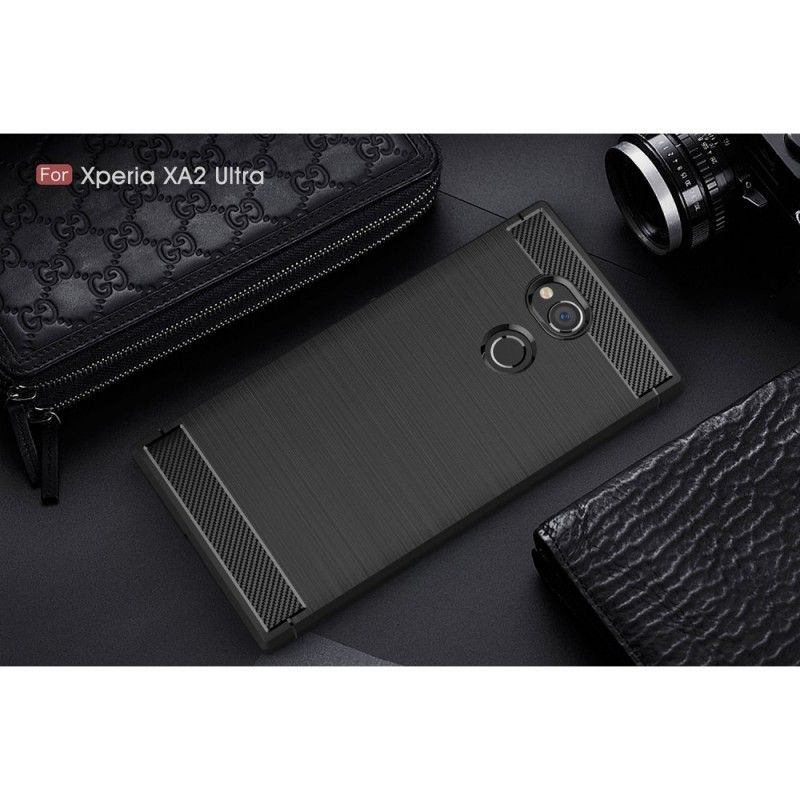 Futerały Sony Xperia XA2 Ultra Szary Czarny Szczotkowane Włókno Węglowe