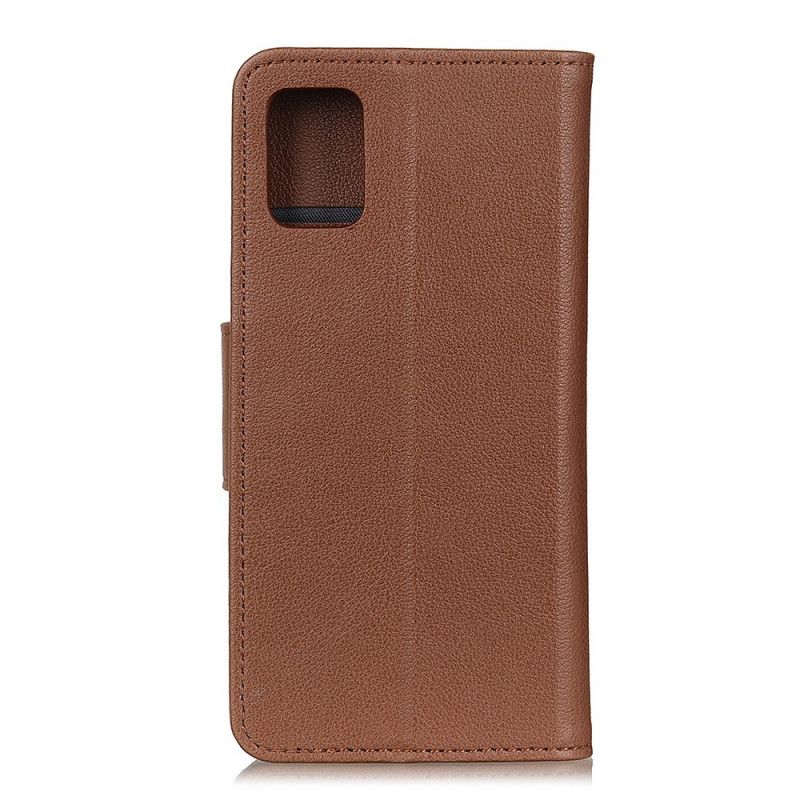 Etui Folio Samsung Galaxy A41 Czarny Dwustronne Zapięcie Z Efektem Skóry Liczi