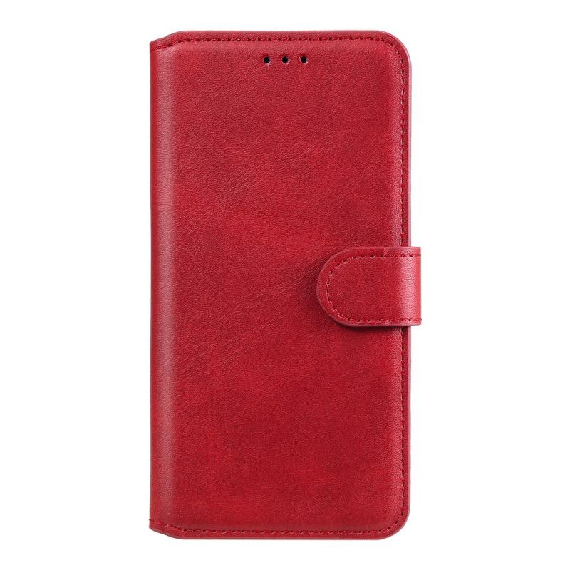 Etui Folio Samsung Galaxy A41 Czerwony Czarny Efekt Kolorowej Skóry Etui Ochronne