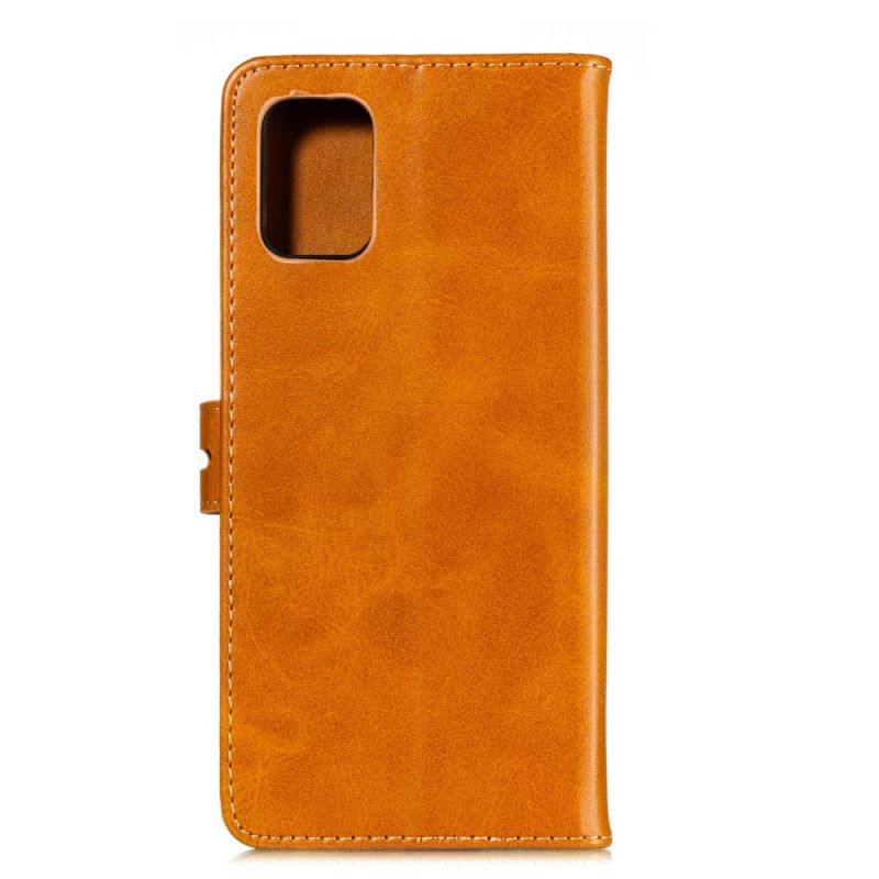 Etui Folio Samsung Galaxy A41 Czerwony Czarny Imitacja Skóry Dla Kota Etui Ochronne