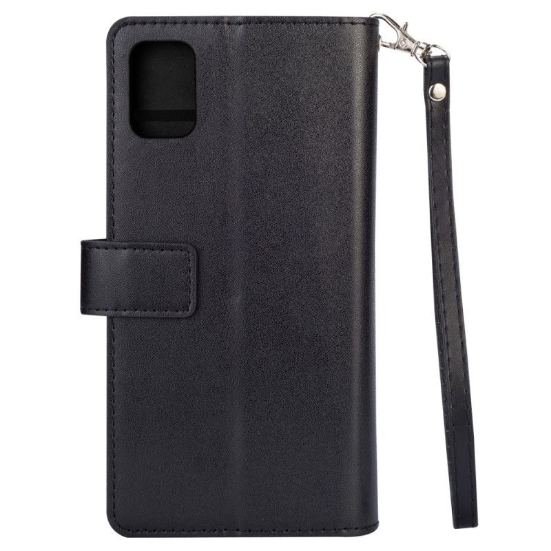 Etui Folio Samsung Galaxy A41 Magenta Czarny Portfel Premium Etui Ochronne
