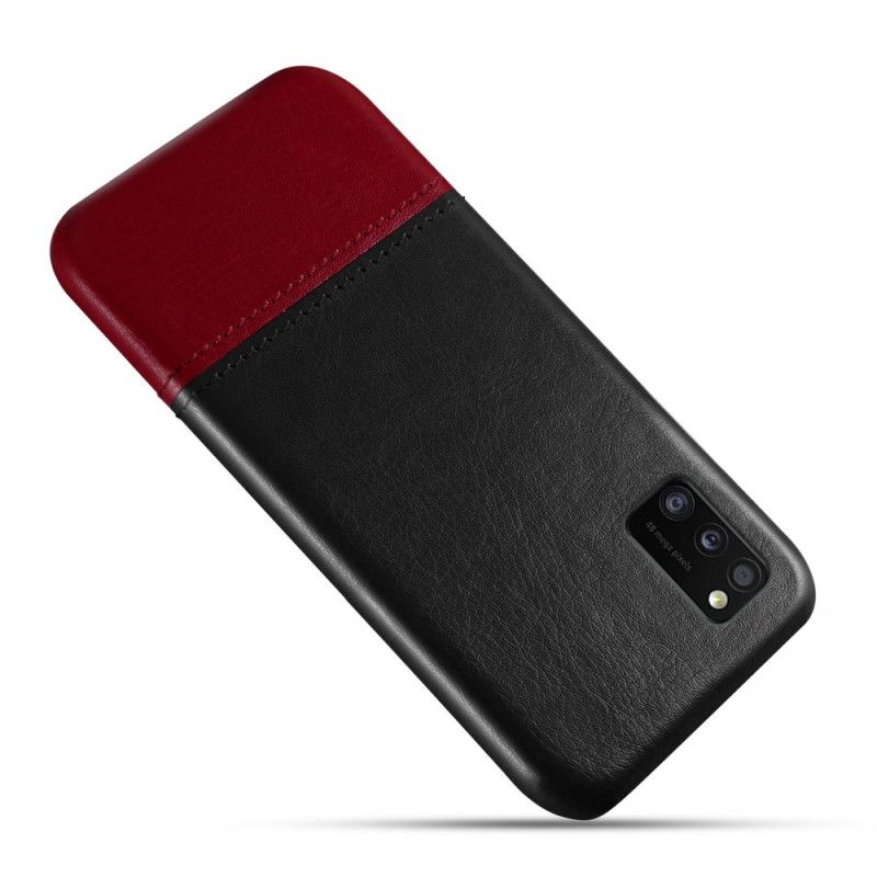Etui Samsung Galaxy A41 Czerwony Czarny Ksq Dwukolorowy Efekt Skóry