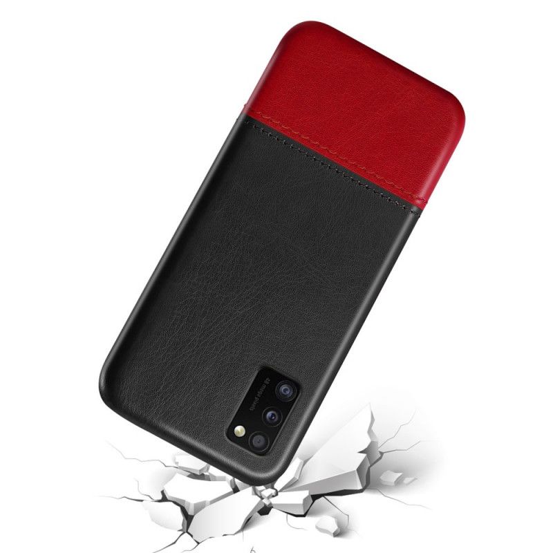 Etui Samsung Galaxy A41 Czerwony Czarny Ksq Dwukolorowy Efekt Skóry