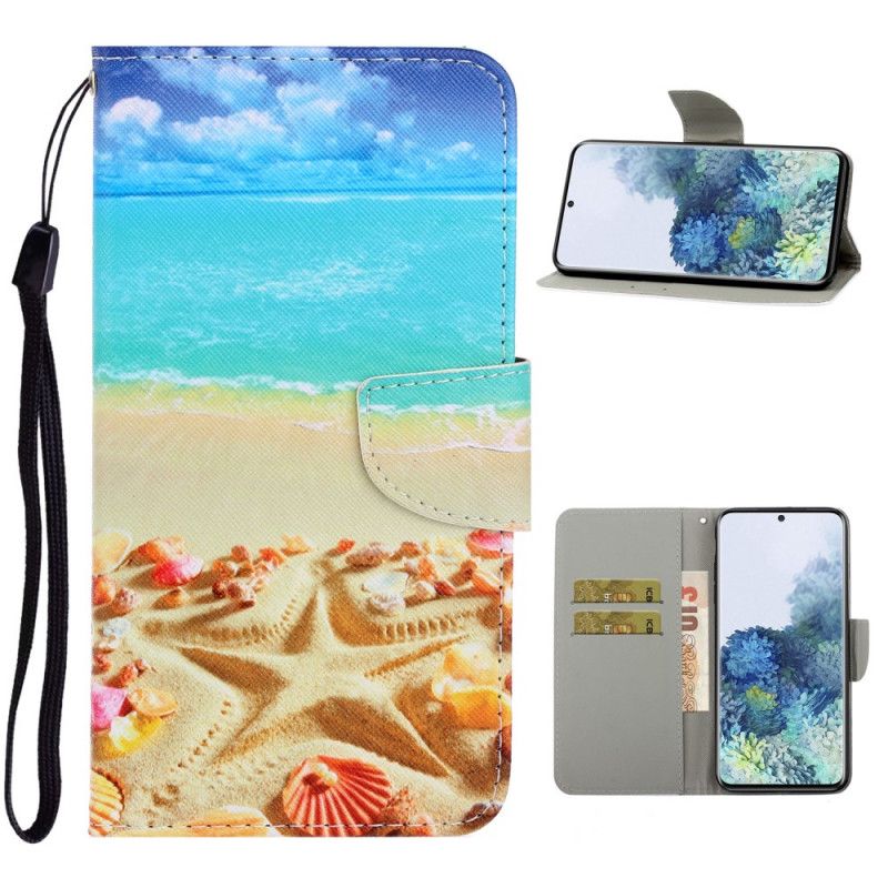 Etui Folio Samsung Galaxy S21 5G Plaża Z Paskiem