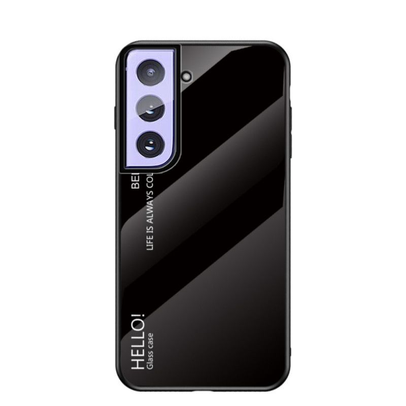 Etui Samsung Galaxy S21 5G Biały Czarny Witam Szkło Hartowane