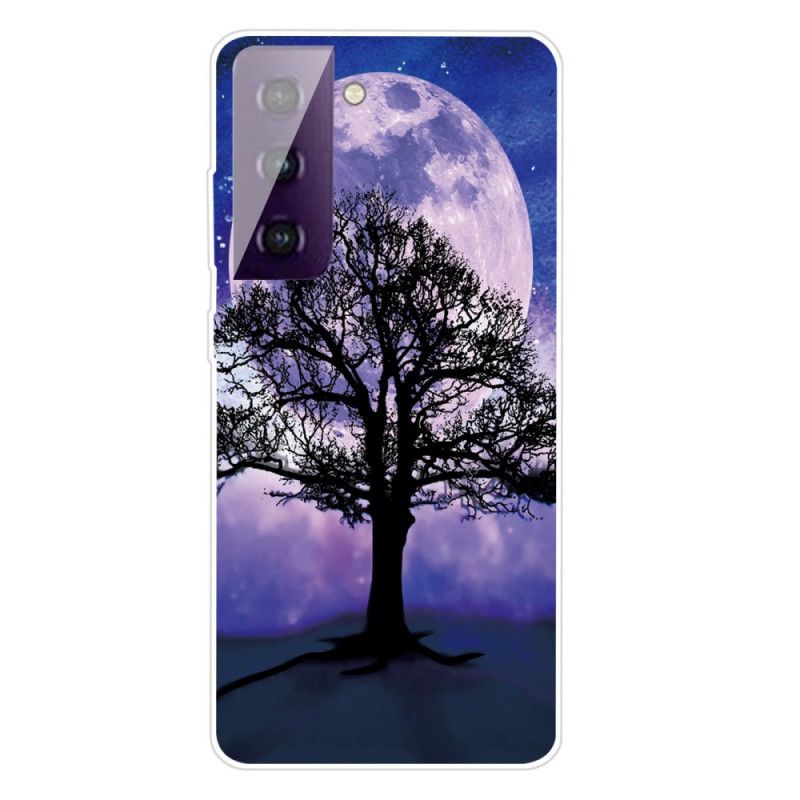 Etui Samsung Galaxy S21 5G Drzewo I Księżyc Etui Ochronne