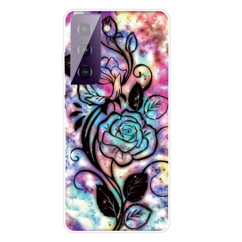 Etui Samsung Galaxy S21 5G Graficzny Kwiat