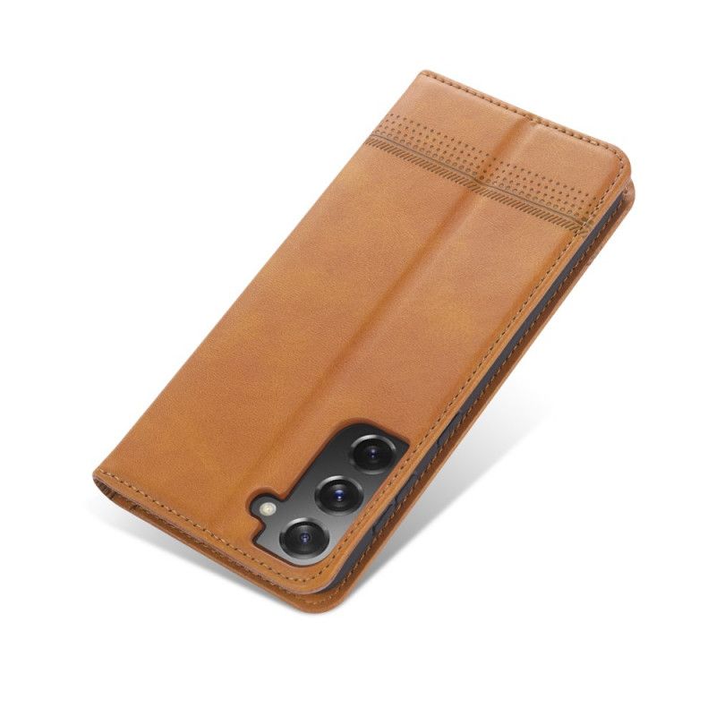 Flip Kotelot Samsung Galaxy S21 5G Czerwony Czarny Etui na Telefon Azns Skórzany Styl