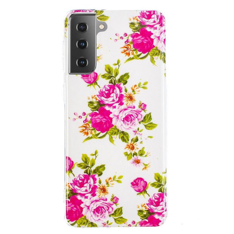 Futerały Samsung Galaxy S21 5G Etui na Telefon Fluorescencyjne Kwiaty Wolności