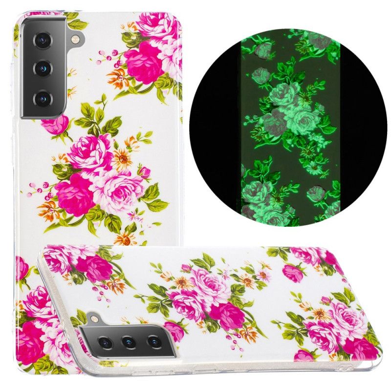 Futerały Samsung Galaxy S21 5G Etui na Telefon Fluorescencyjne Kwiaty Wolności