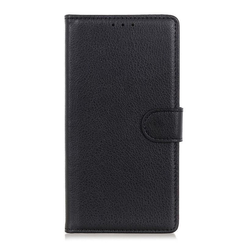 Etui Folio Xiaomi Redmi Note 9S / Note 9 Pro Czarny Efekt Skóry Lychee Premium