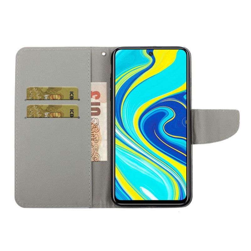 Etui Folio Xiaomi Redmi Note 9S / Note 9 Pro Romantyczny Róż Ze Stringami Etui Ochronne