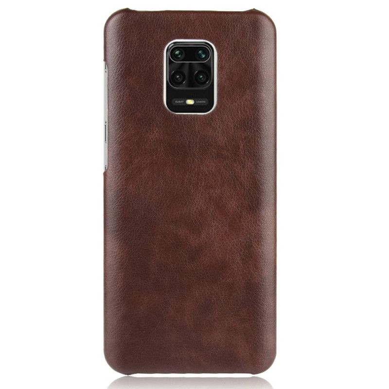 Futerały Xiaomi Redmi Note 9S / Note 9 Pro Szary Czarny Etui na Telefon Efekt Skóry Liczi