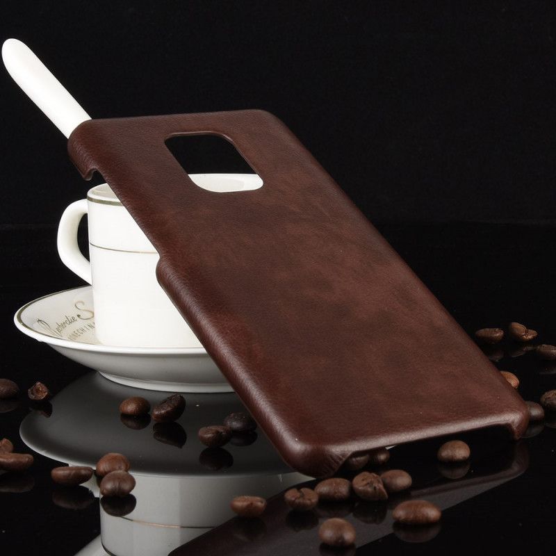 Futerały Xiaomi Redmi Note 9S / Note 9 Pro Szary Czarny Etui na Telefon Efekt Skóry Liczi